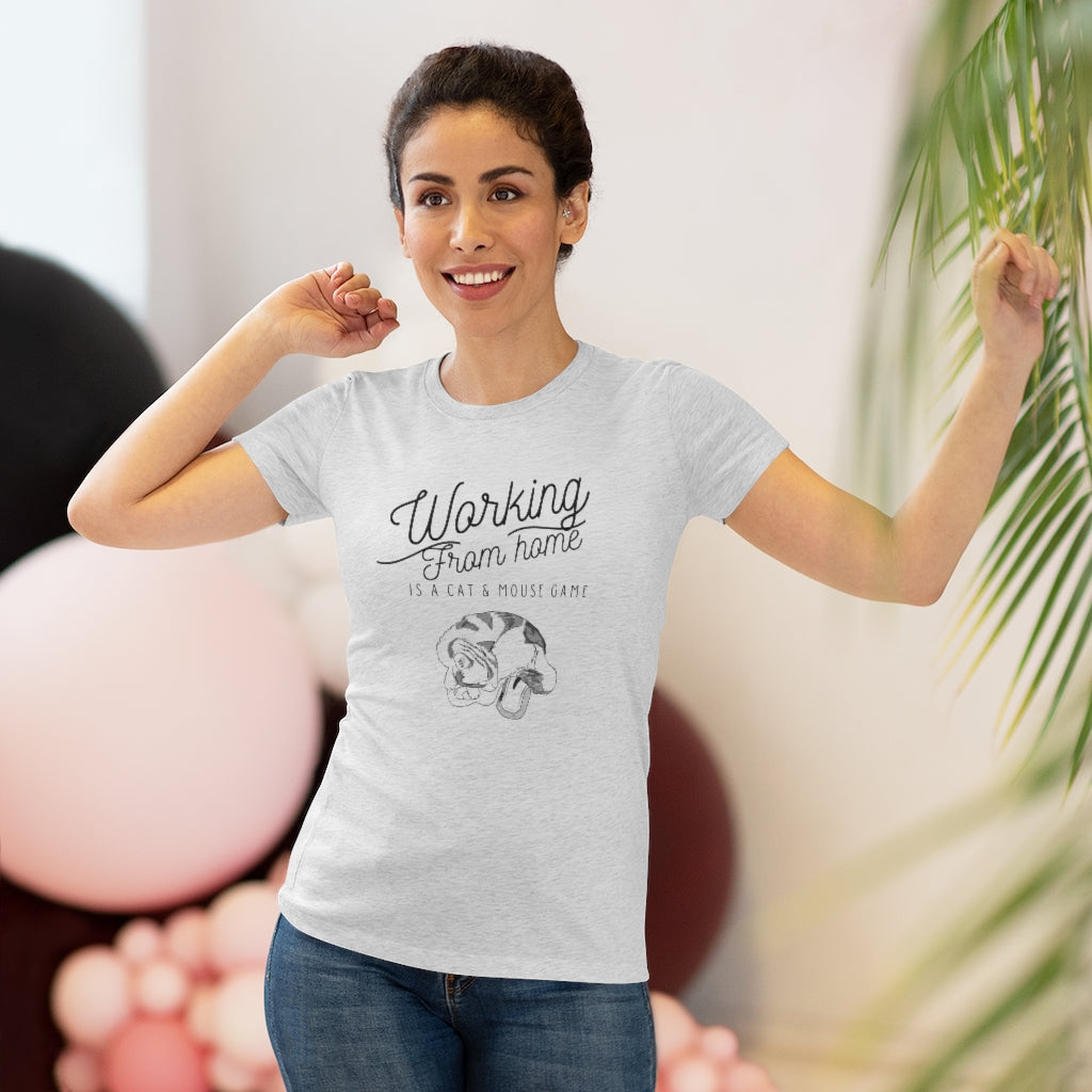 Working From Home is a Cat and Mouse Game  Women's Triblend Tee