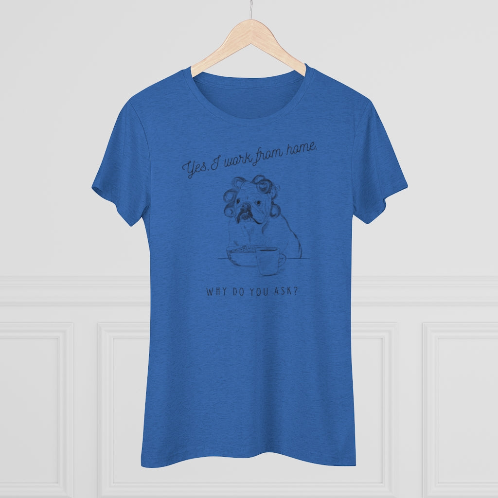 Yes, I Work From Home Why Do You Ask -Dog Women's Triblend Tee