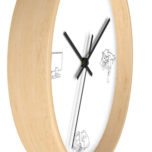 Tired Work From Home Cats Wall Clock